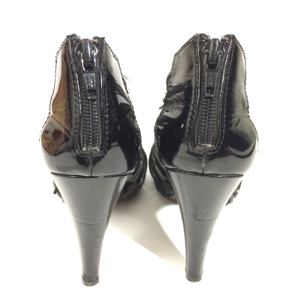 Y2k Fergalicious Black Cage Open Lace Up Black Heel - Picture 5 of 8